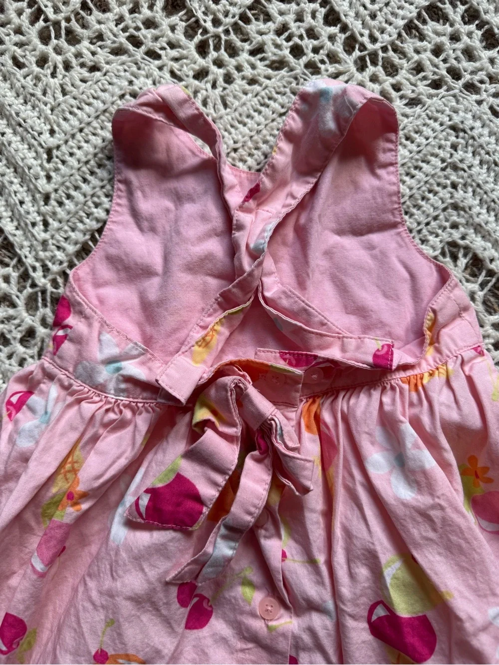 Vintage Gymboree 2002 Pink Ice Cream Print Sleeveless Dress Size 12-18 Mos